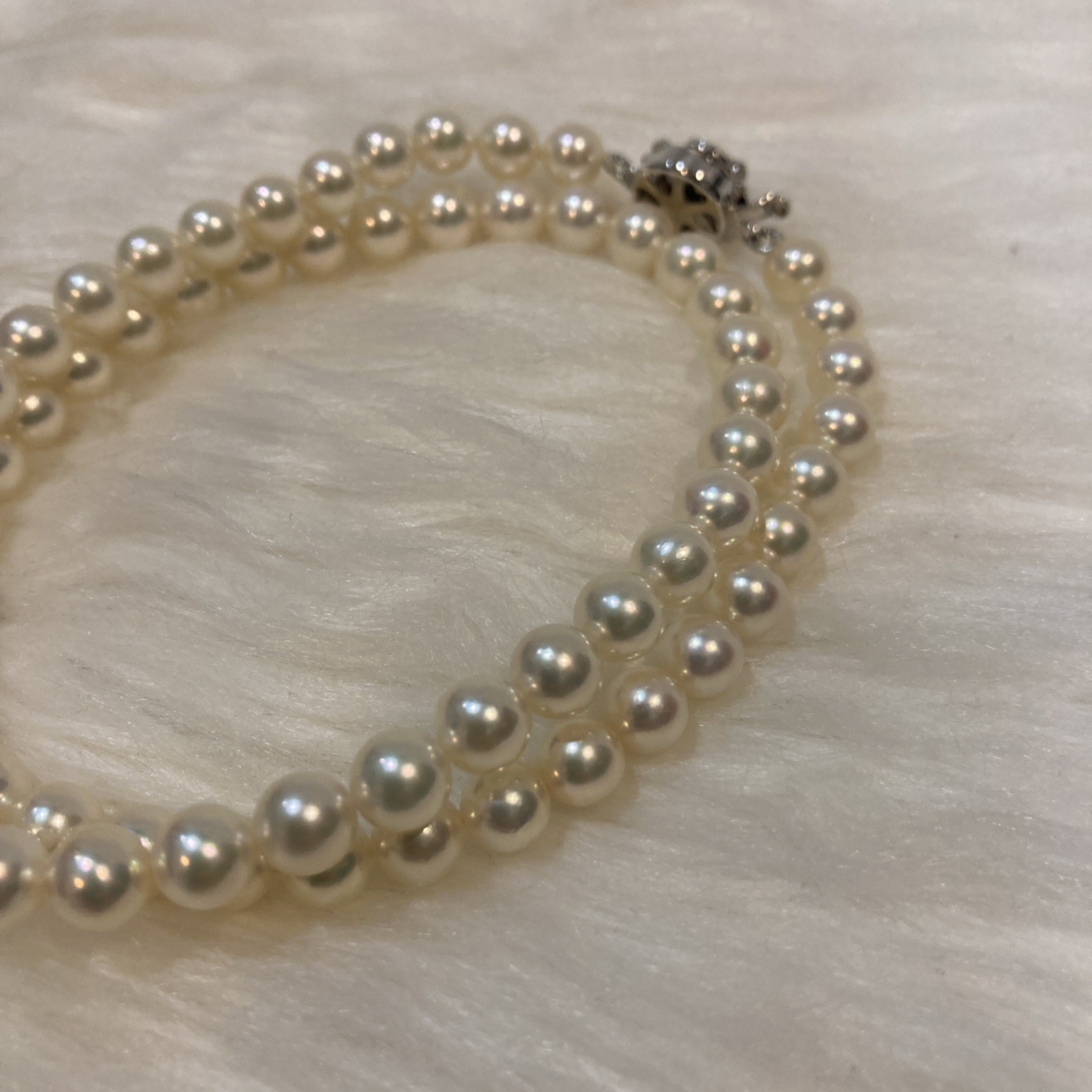 Akoya Pearl Necklace 6-6.5mm 42cm 24g Silver Clasp Excellent Japan