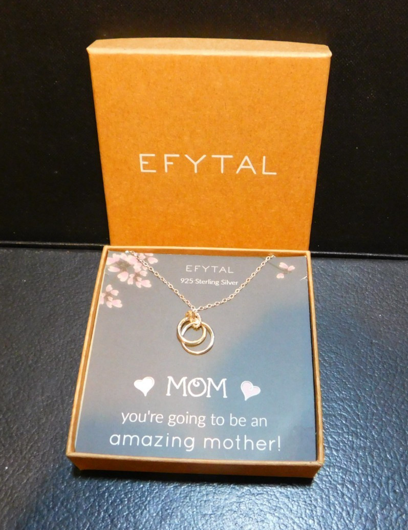 Efytal 17″ 925 Sterling Silver “MOM” Necklace in Original Box