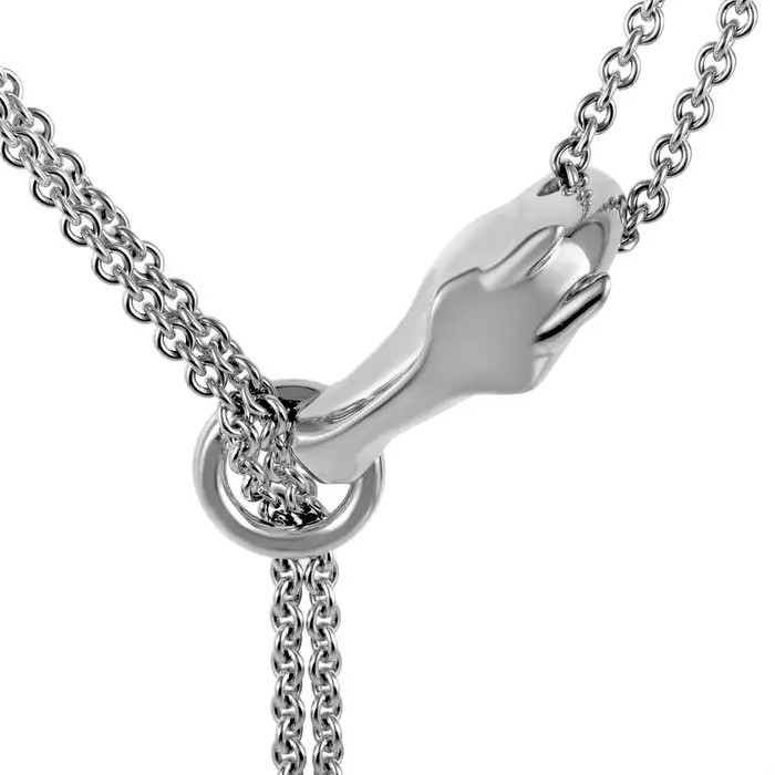 $3,700 HERMES Galop Sterling Silver LONG Necklace LARGE Model 70 cm
