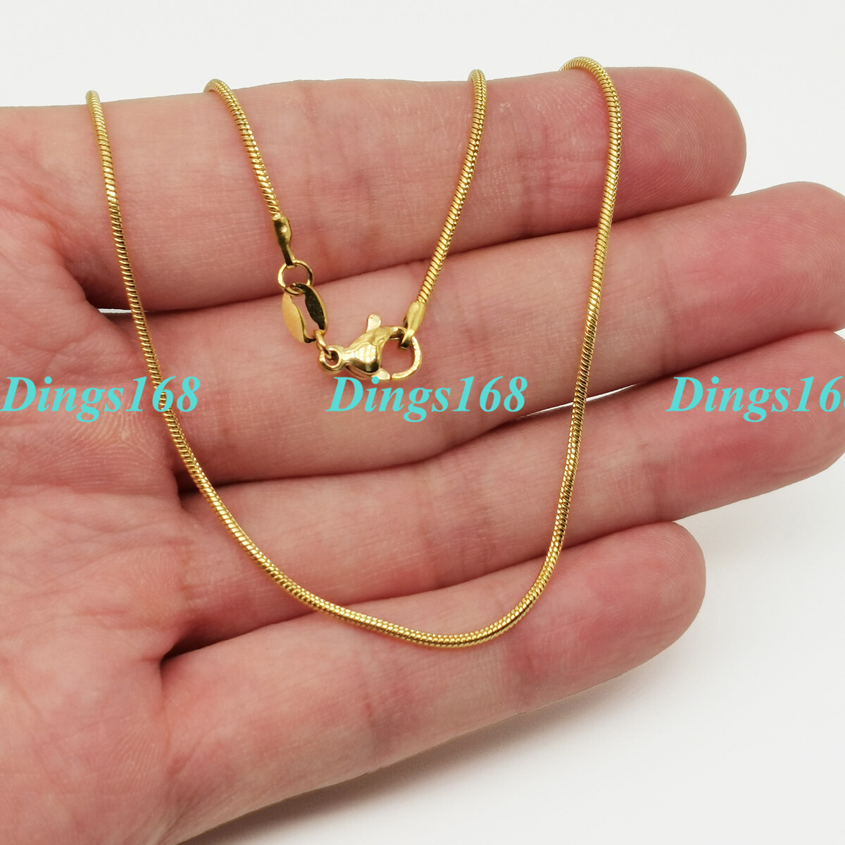 Genuine 18K Yellow Gold Filled 36″ 1.2mm Thin Snake Chain Necklace, Nickel-Free