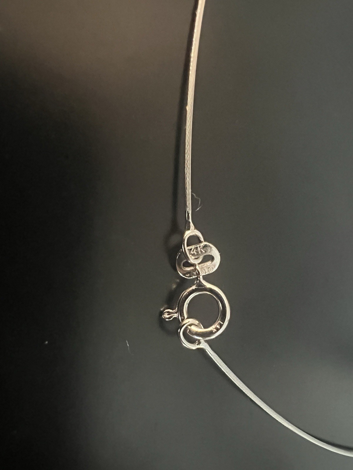 16″ 1mm White Gold Wire Choker with Small .03 Carat Diamond Sun Slide
