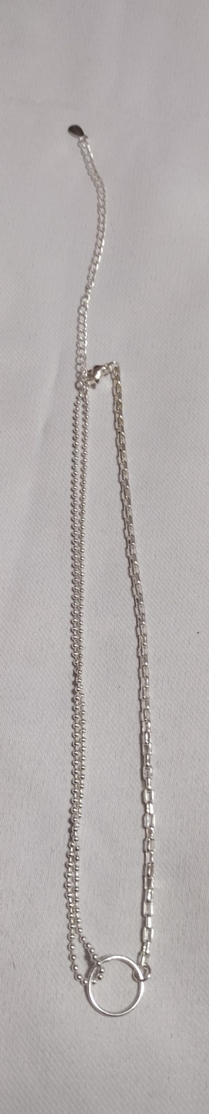 Fun Sterling Silver 12″ (3.5′ Ext) Choker Necklace Dual Style – Paperclip & Bead