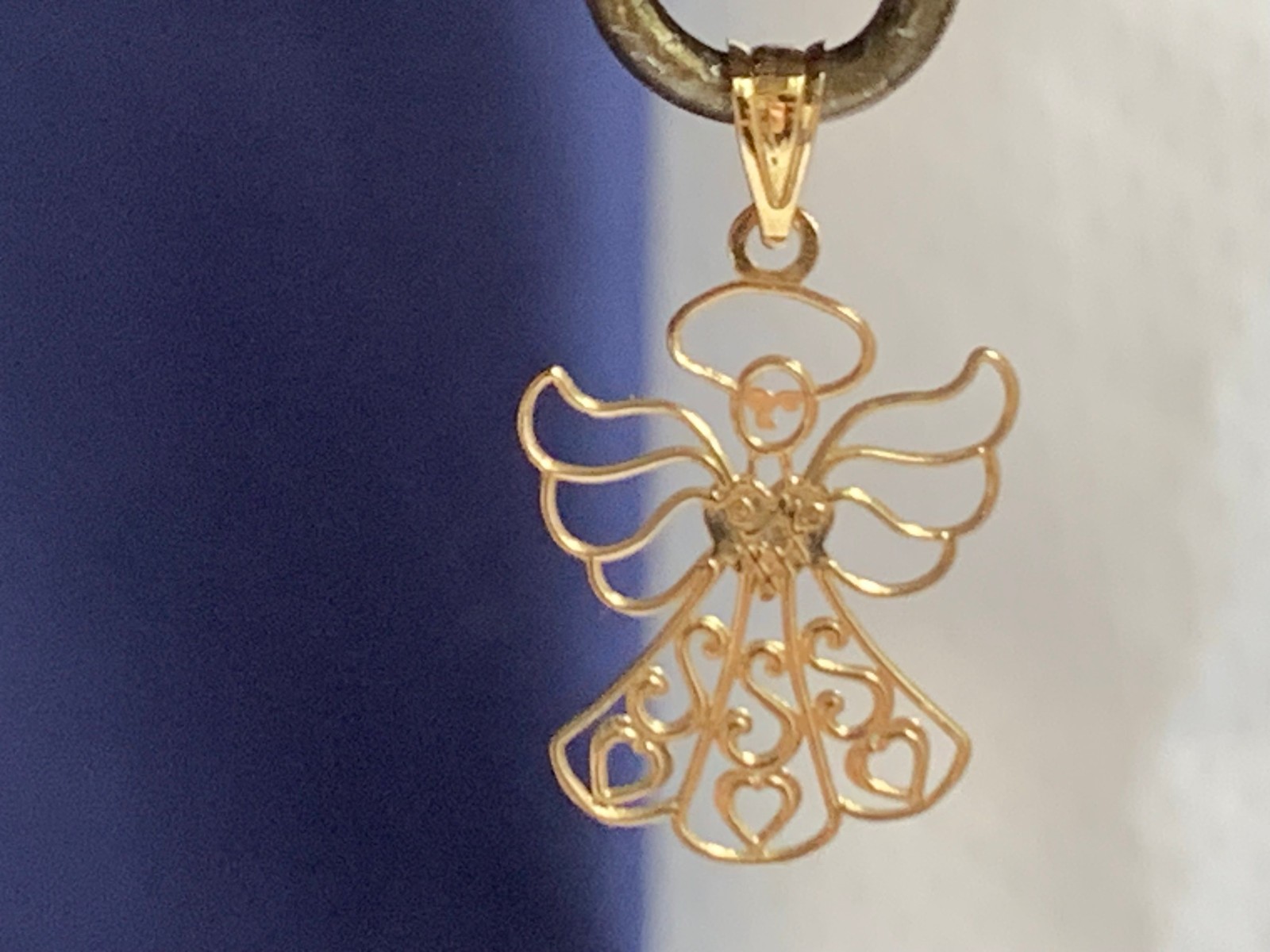14K Yellow & White Gold Angel Charm .61g Fine Jewelry Michael Anthony Pendant