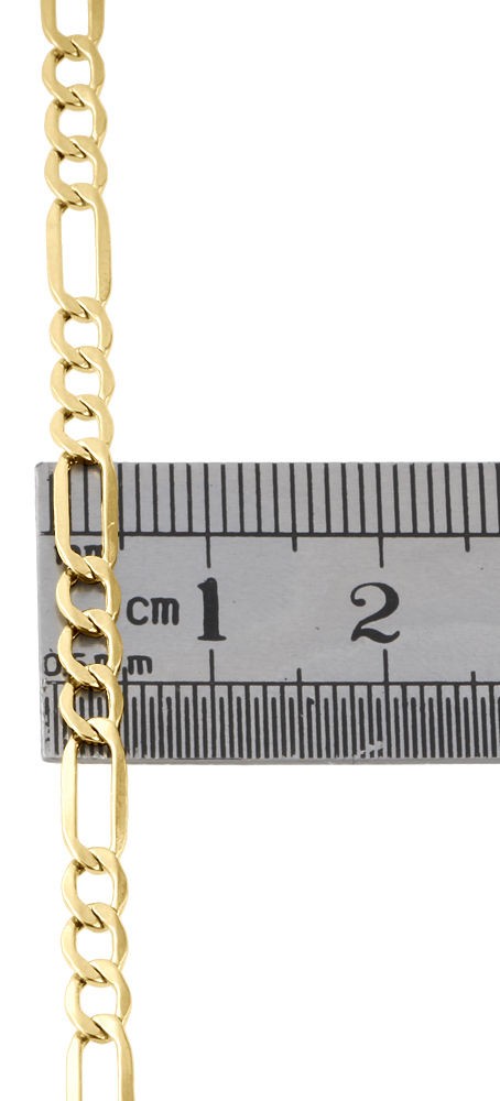 Mens Real 10K Yellow Gold Figaro Chain 4mm Necklace High Polished 16-30 Inches