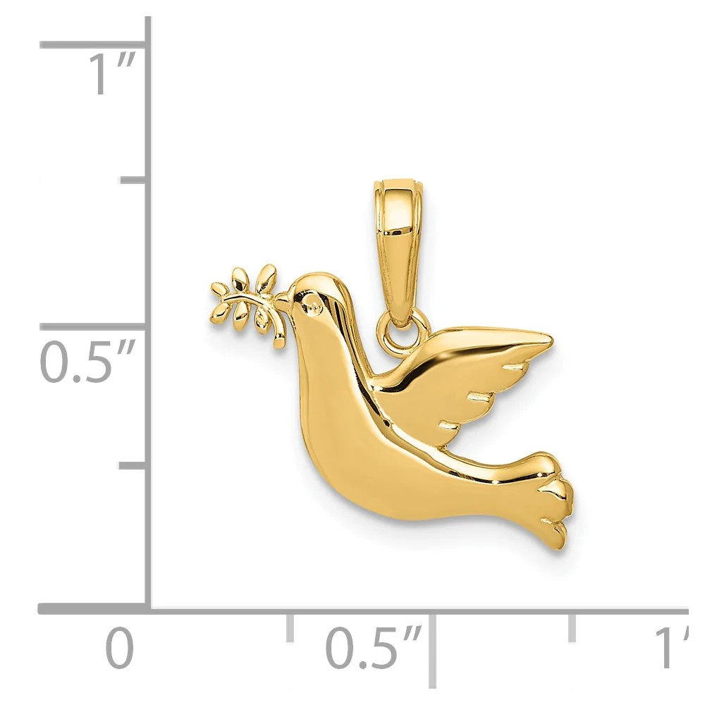 10K / 14K Yellow Gold Polished Dove Charm