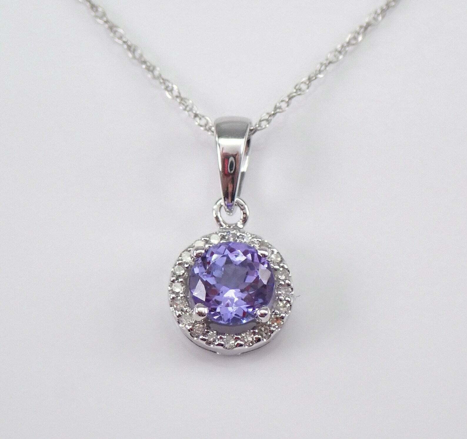 2Ct Round Lab-Created Amethyst Halo Charm Pendant 14K White Gold Plated Silver