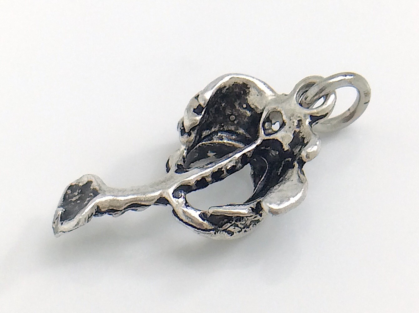 Palm Tree Plant Unmarked Sterling Silver Pendant Charm 1.1g 0.75in J023