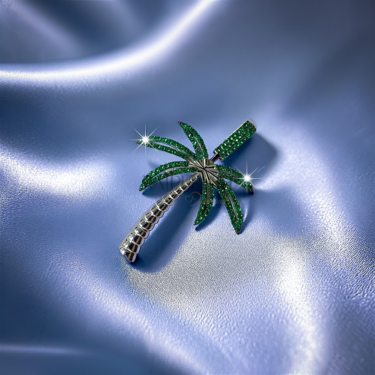 925 Sterling Silver Palm Tree Pendant – Beach Vacation Tropical Charm Gift