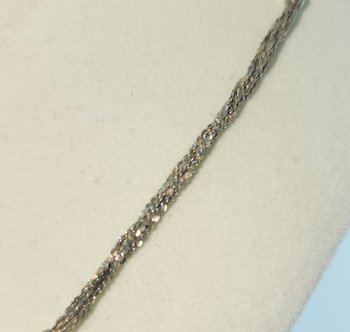 Vintage Unbranded Italy 925 Sterling Silver Chain Necklace Segmented Pearls 17”