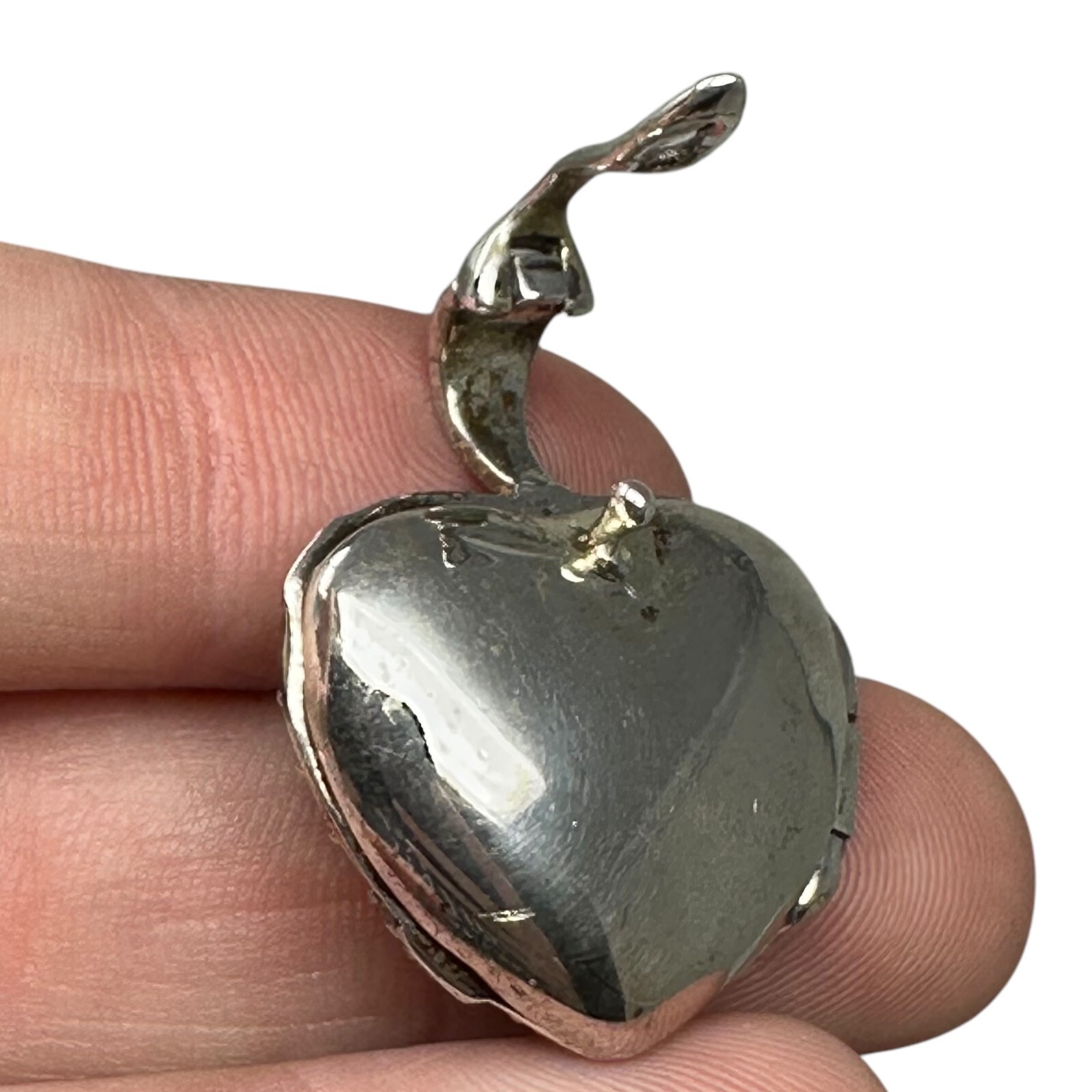 925 Marcasite Heart Enhancer Locket Sterling Silver CZ Pendant Thailand 8.48 g