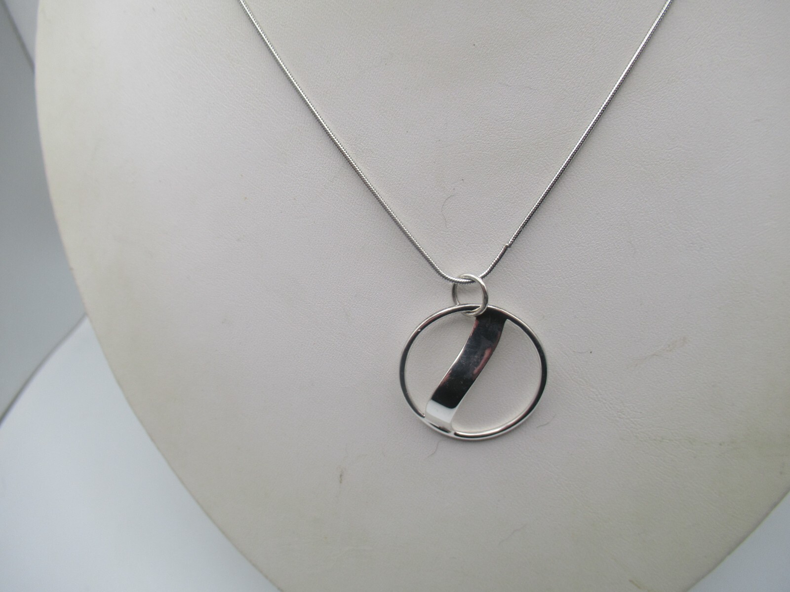 Handmade 23.5 Inch Sterling Silver Circle Pendant