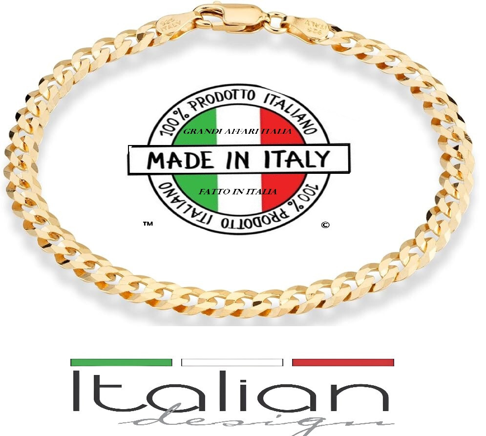 Italian 18K Gold 5mm Solid Diamond-Cut Cuban Link 6.5in Made in Italy New Luxury