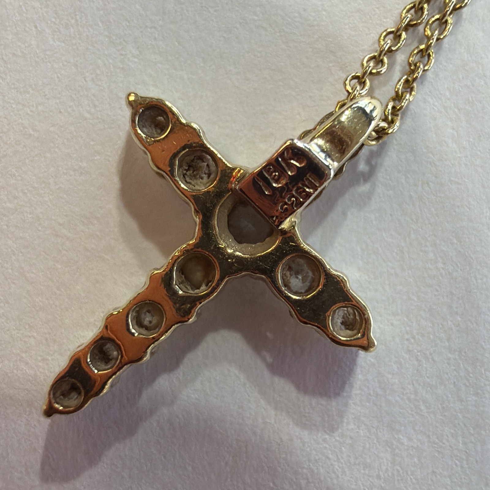 Roberto Coin Necklace 18k Vintage Pre Ruby Diamond Cross Pre 1996