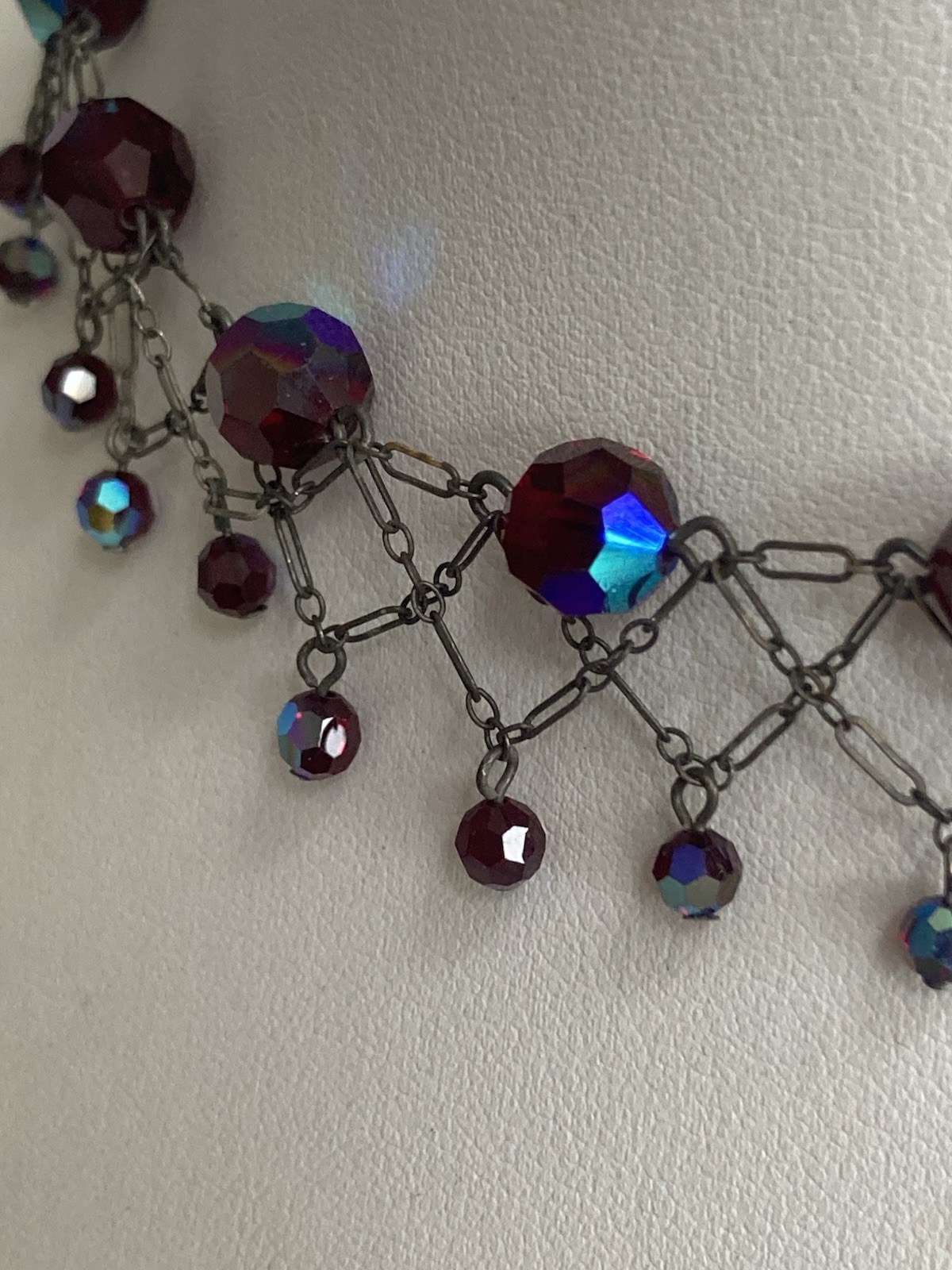 Lori Lori Necklace Chocker Crystal Deep Red Fancy AB