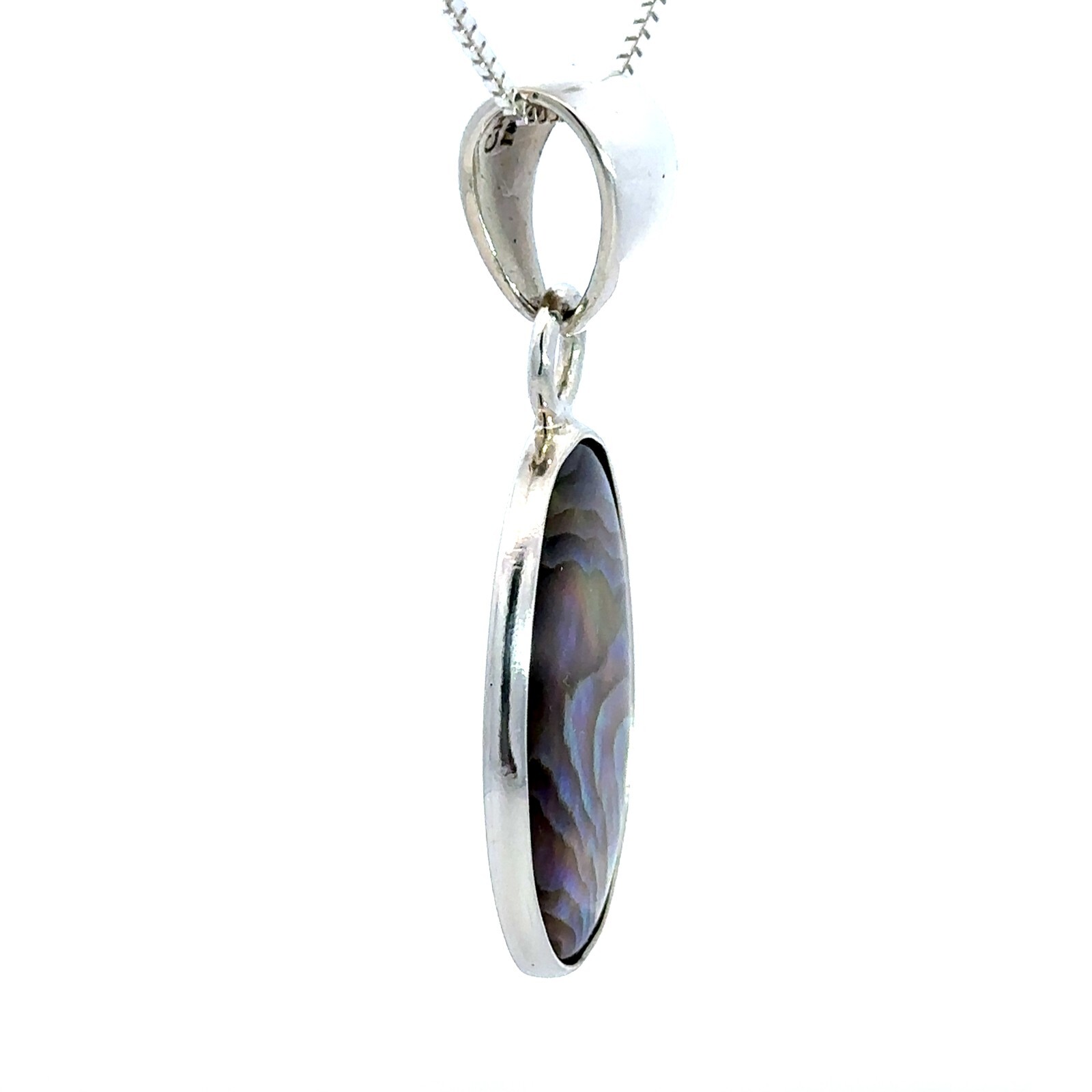 Sterling Silver Abalone Pendant (3/4 x 1 1/2 Inch) Charles Albert
