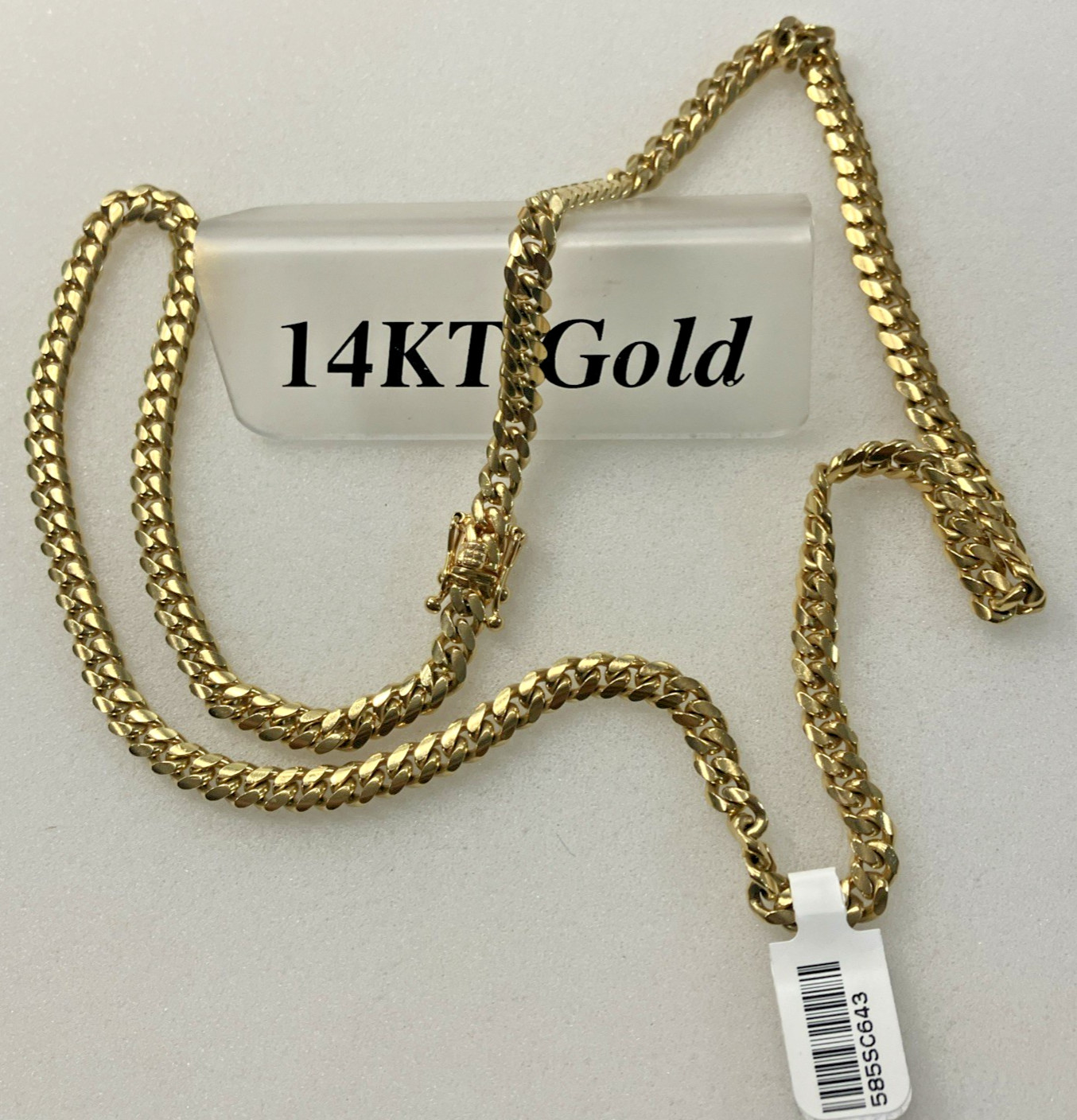 14kt Real Gold Solid Cuban Chain 64.25grams 5.85mm 24.25” M Brand New w/Tag 14K
