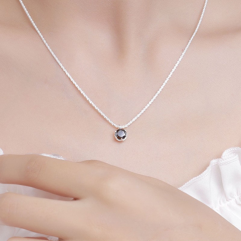 1/2ct Round Cut Multicolor Moissanite Pendant Necklace 925 Sterling Silver Chain