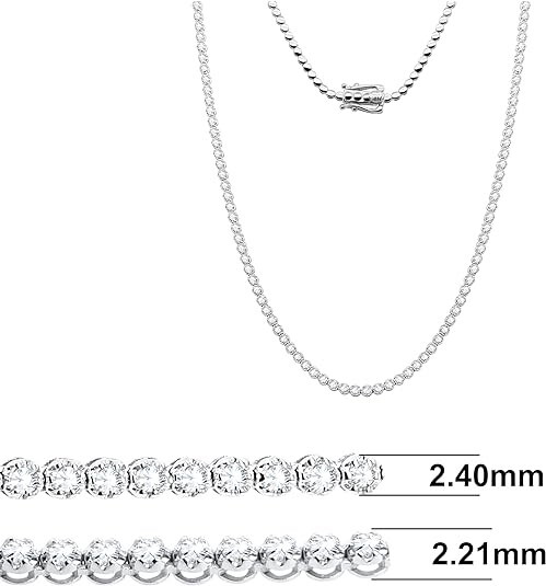 2.07CT Certified Natural Diamond Tennis Necklace 16 inch Women’s