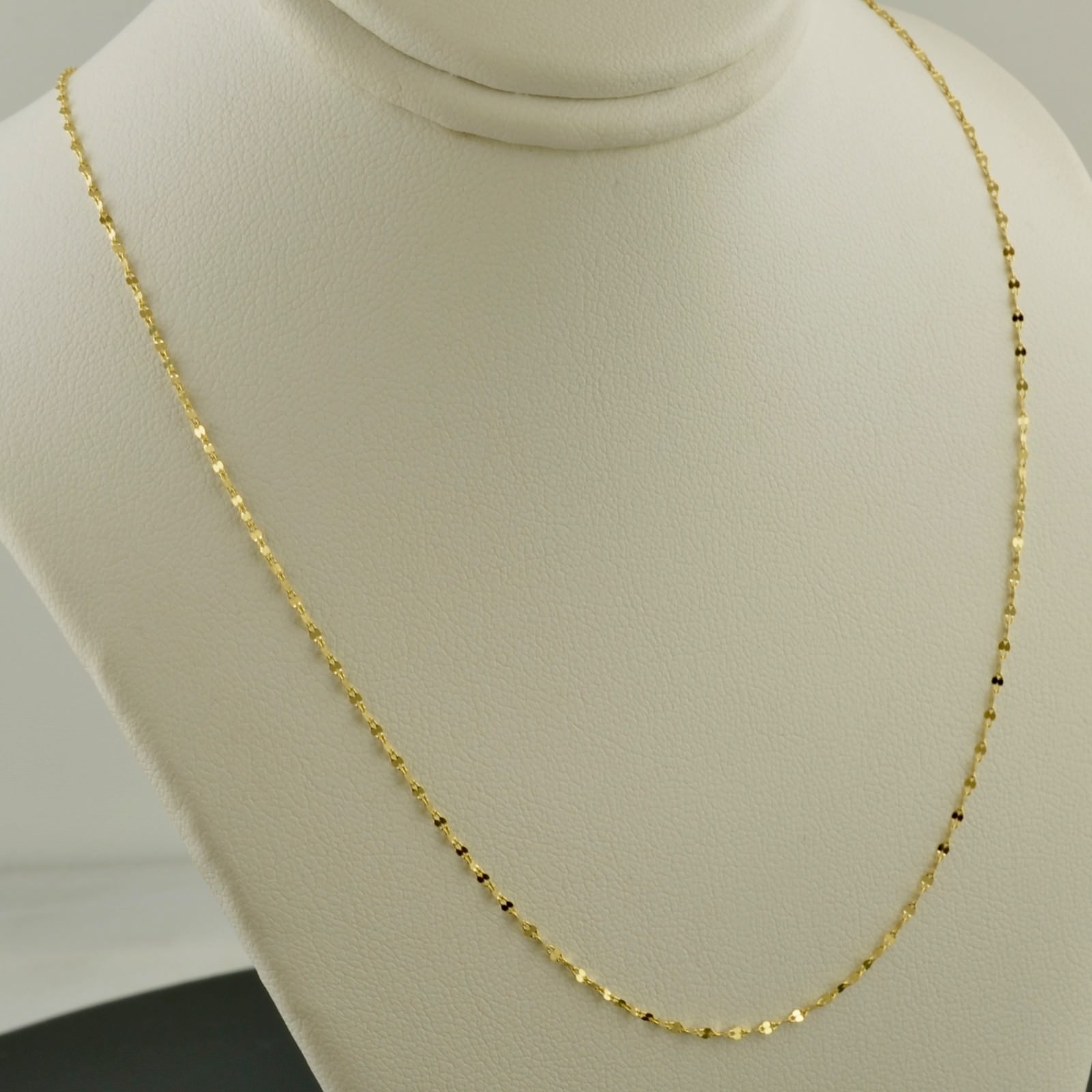 14K YELLOW GOLD 1.3MM POLISHED MARINE LINK 18 INCH NECKLACE