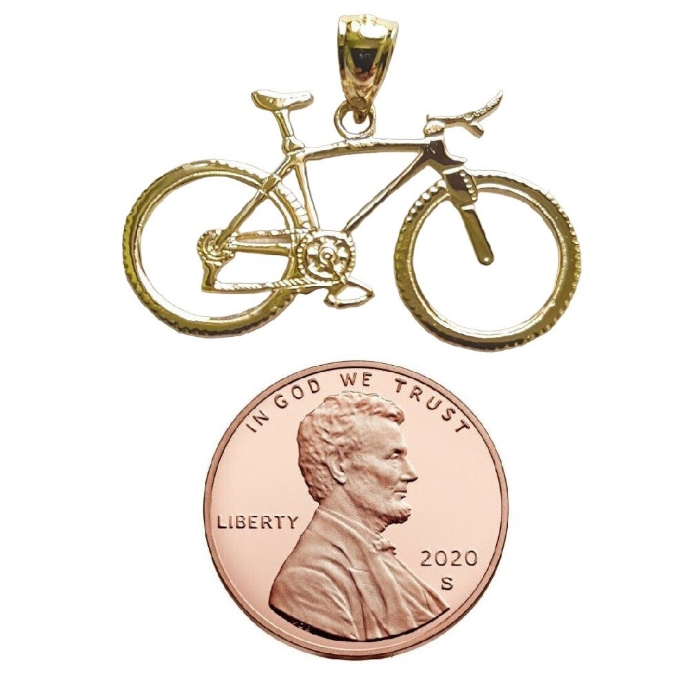 14k Yellow Gold BICYCLE Pendant / Charm, Made in USA