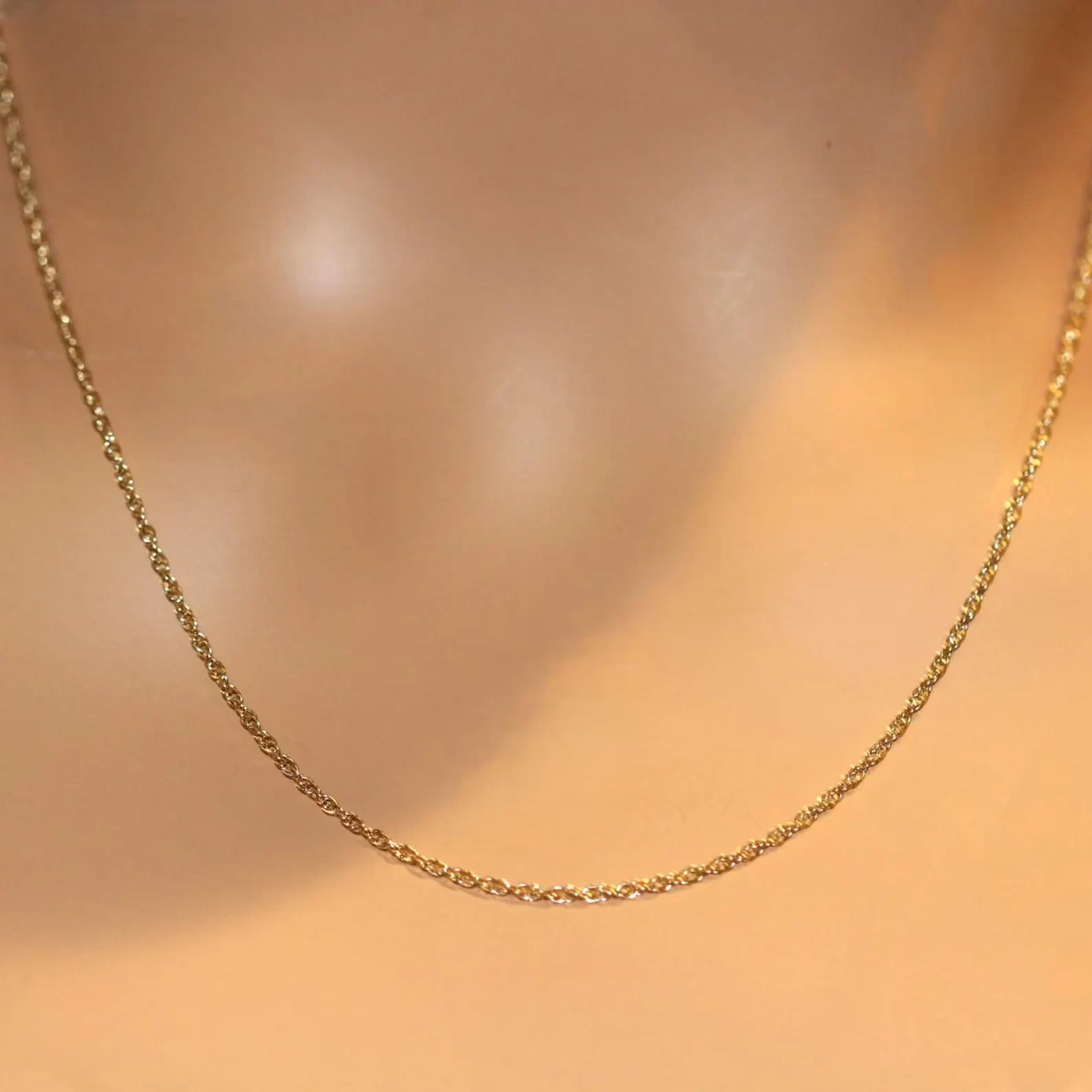 14k Yellow Gold Double Oval Link Chain Necklace 18.5 inches