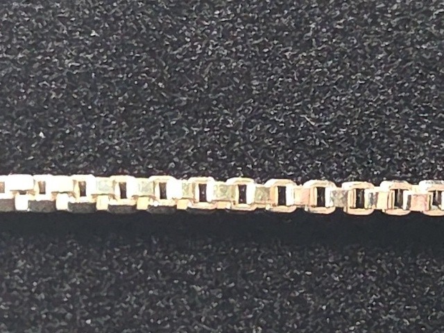 Sterling Silver 925 AGI 30 Inch Square Box Cain Necklace Magnetic Closure
