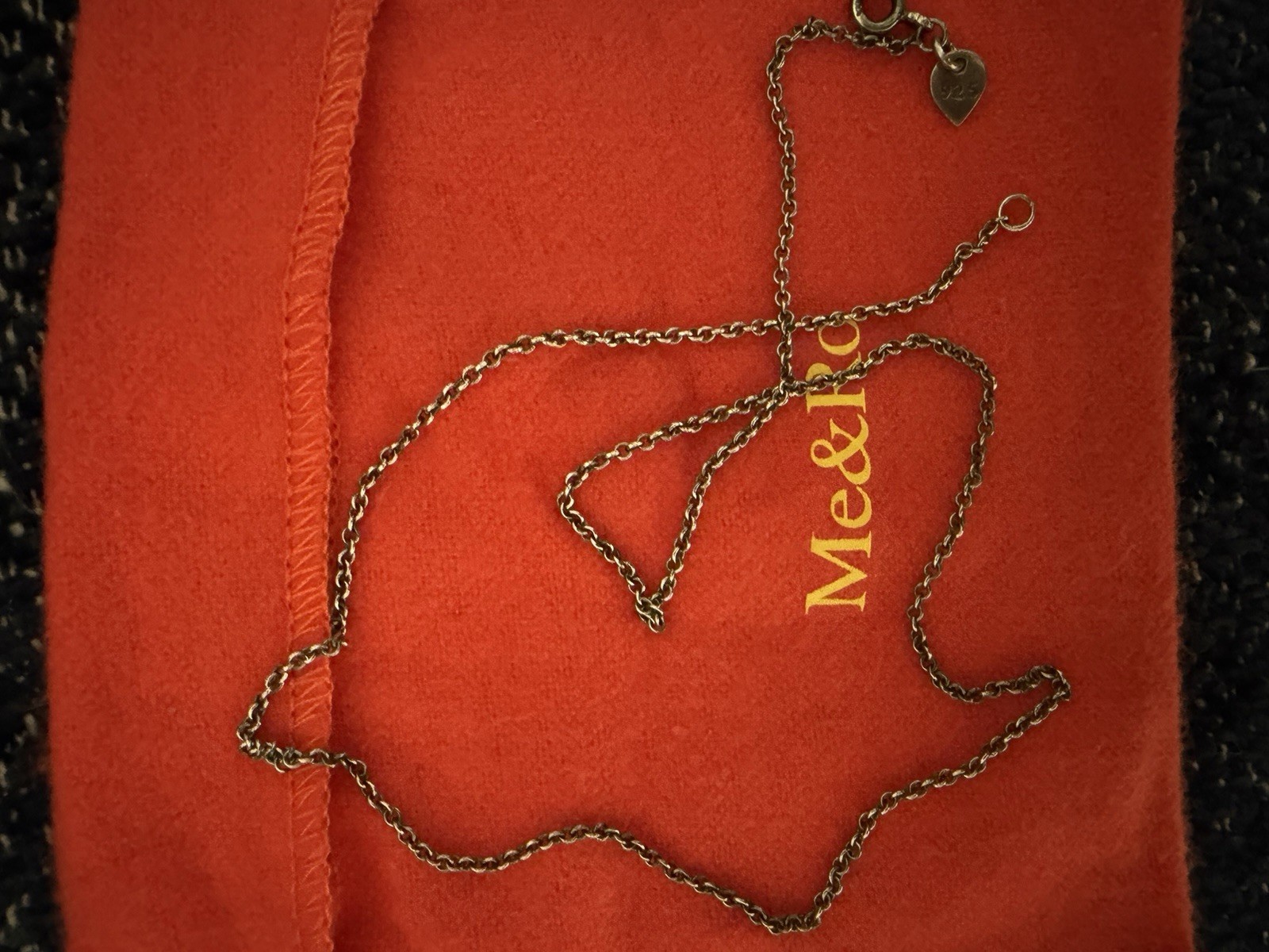 Me & Ro Sterling Silver 18” Chain & original Red Pouch