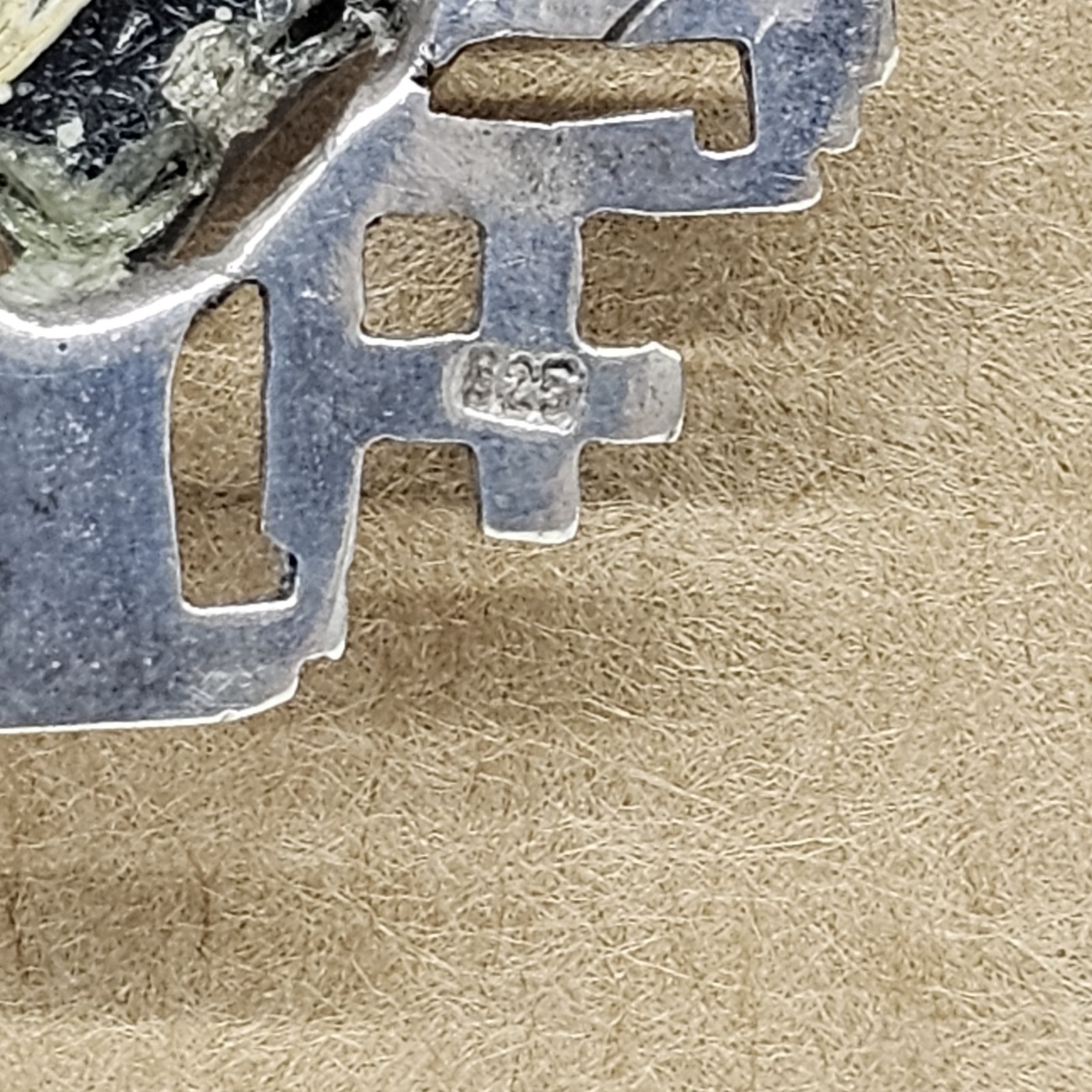 925 Sterling Silver Pendant Jerusalem Cross With Roman Glass
