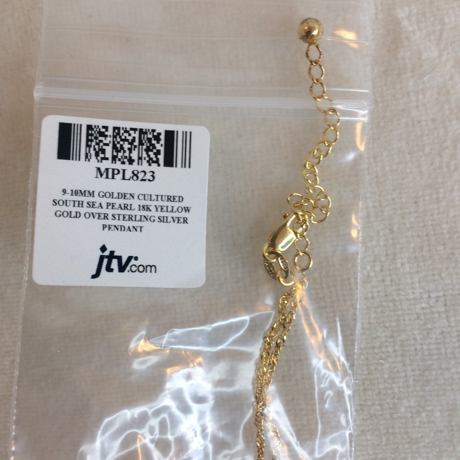 11mm Golden Cultured South Sea Pearl 18k Yellow Gold/Sterling Silver Pendant NEW