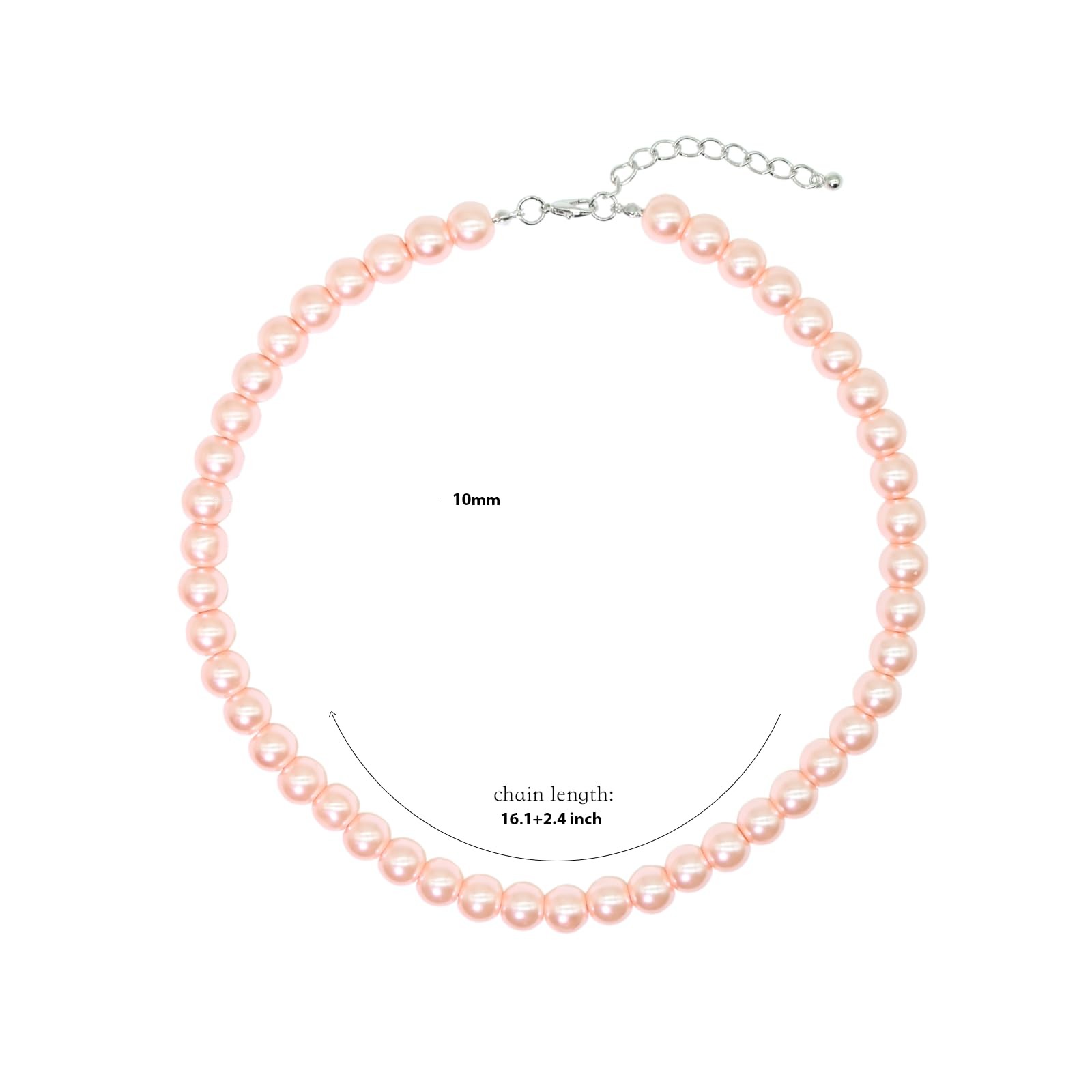 Colorful Mood Choker Baroque Bead Imitation Pearls Necklace, Women, Adults – 06