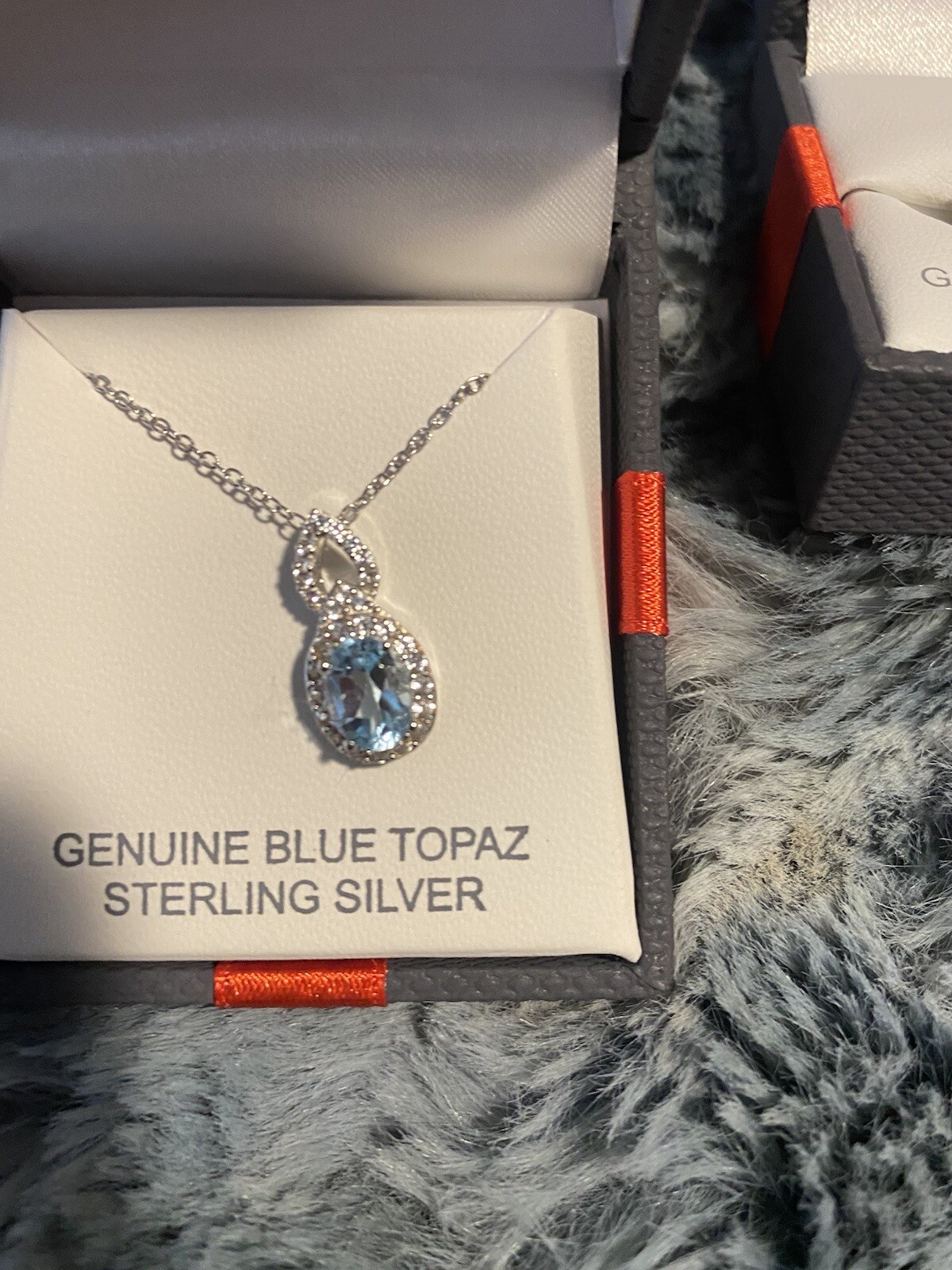 Yes, Please!-Womens Lab Created Blue Topaz Sterling Silver Oval Pendant-NEW!!