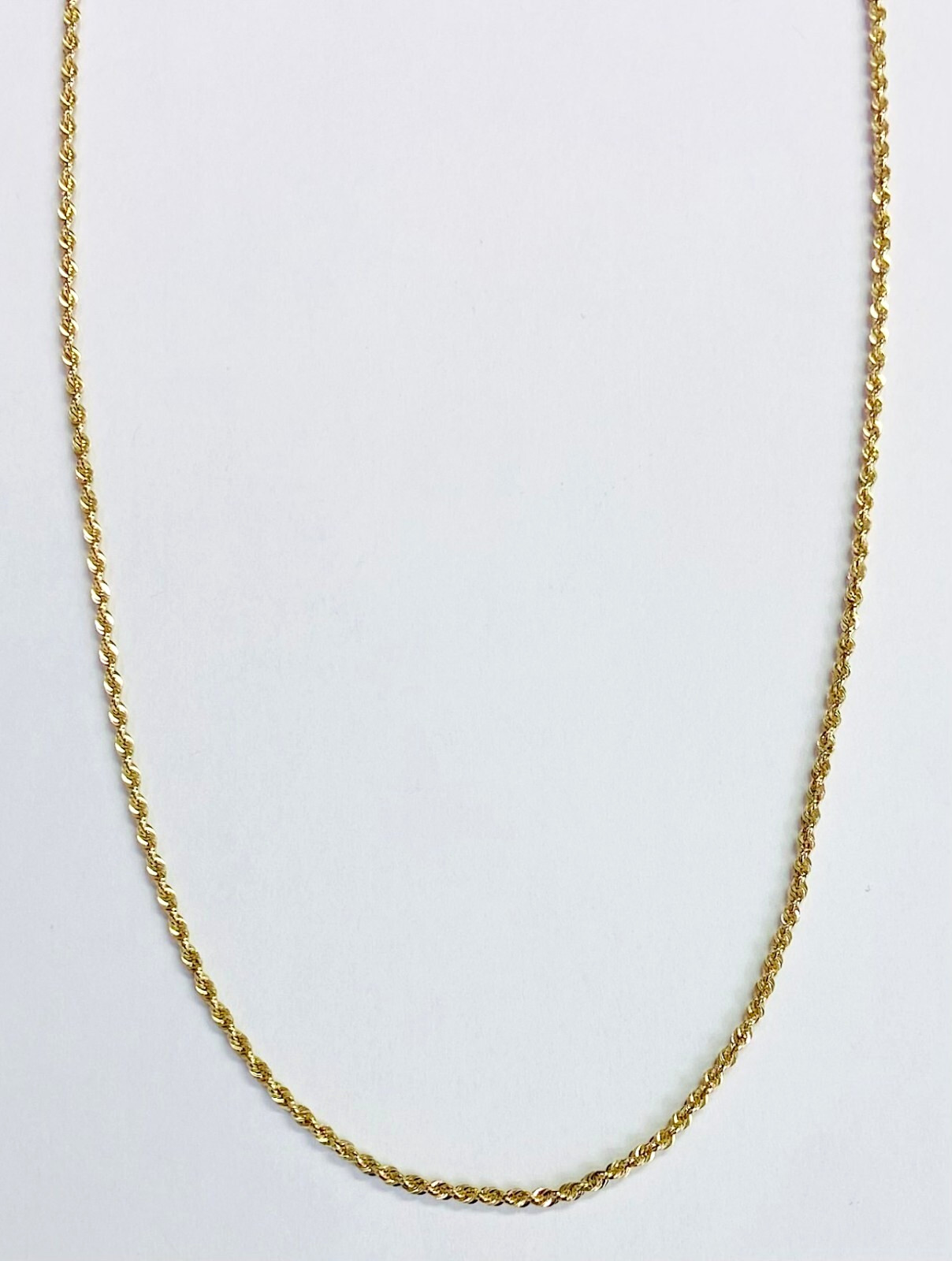 HSN Michael Anthony Jewelry Solid 10K Yellow Gold Glitter 16″Rope Chain Necklace
