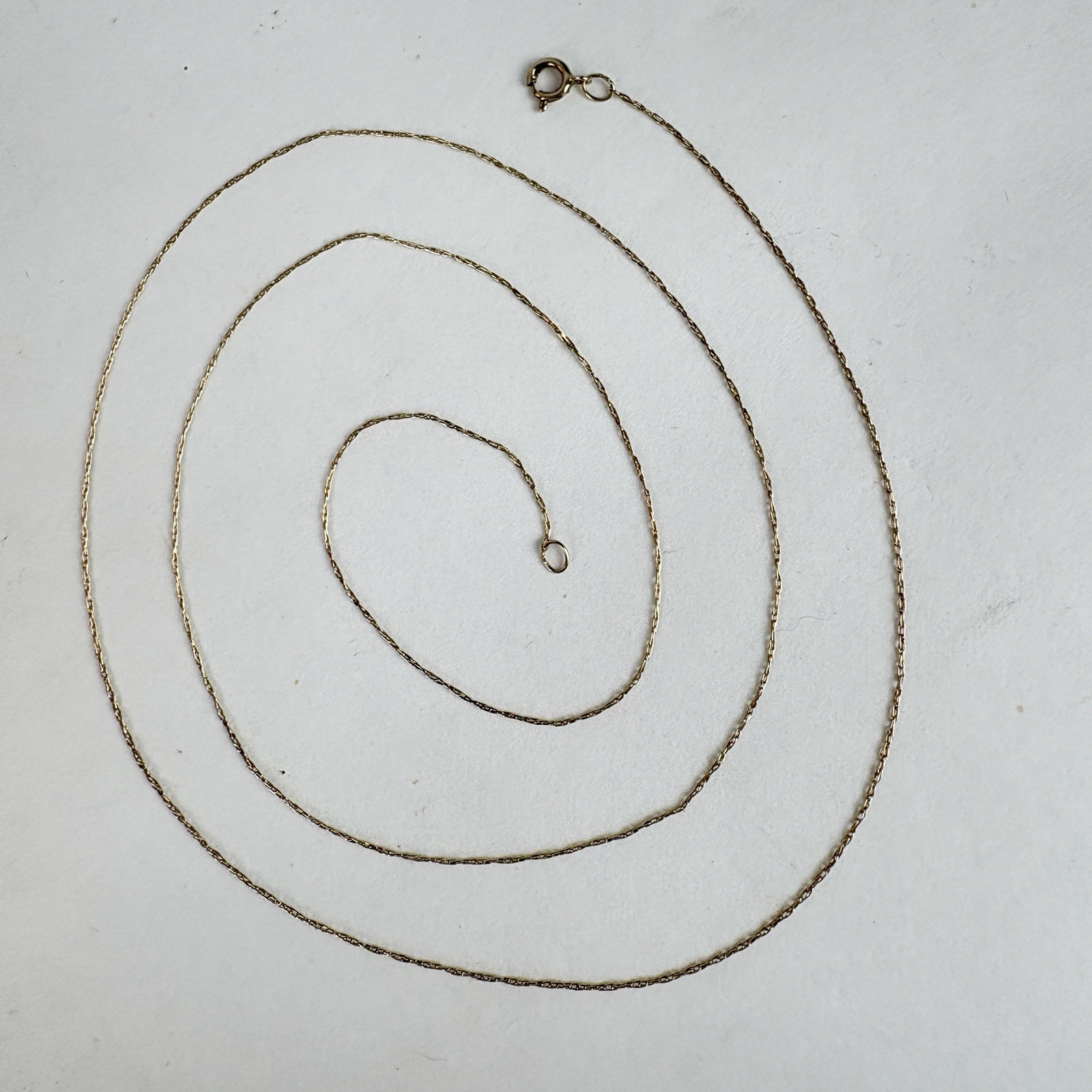 Chain GOLD 20” 10k Vintage Necklace Yellow Dainty Oval Paperclip Chain .4g