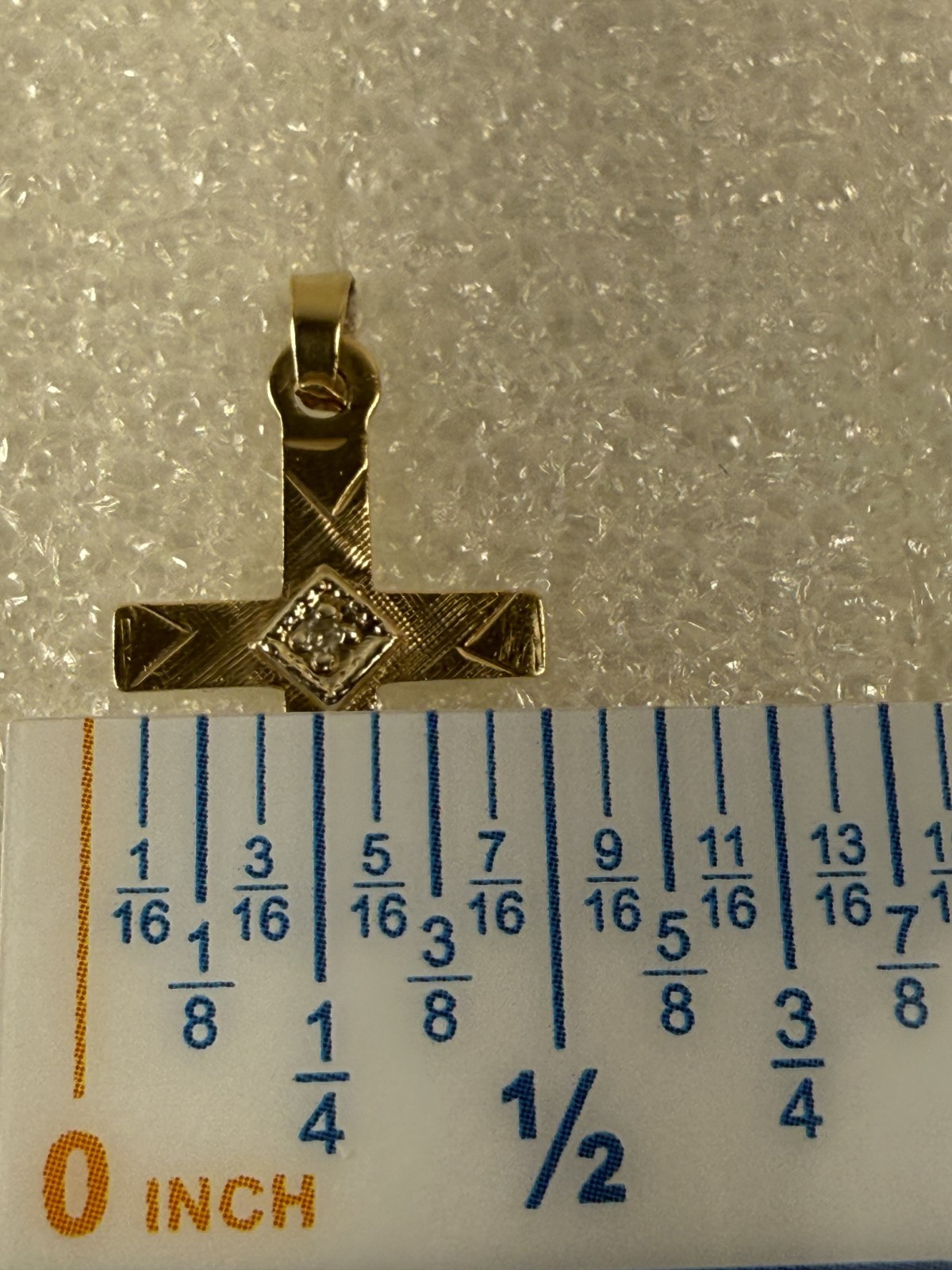 Vintage 14k Yellow & White Gold Cross Pendant