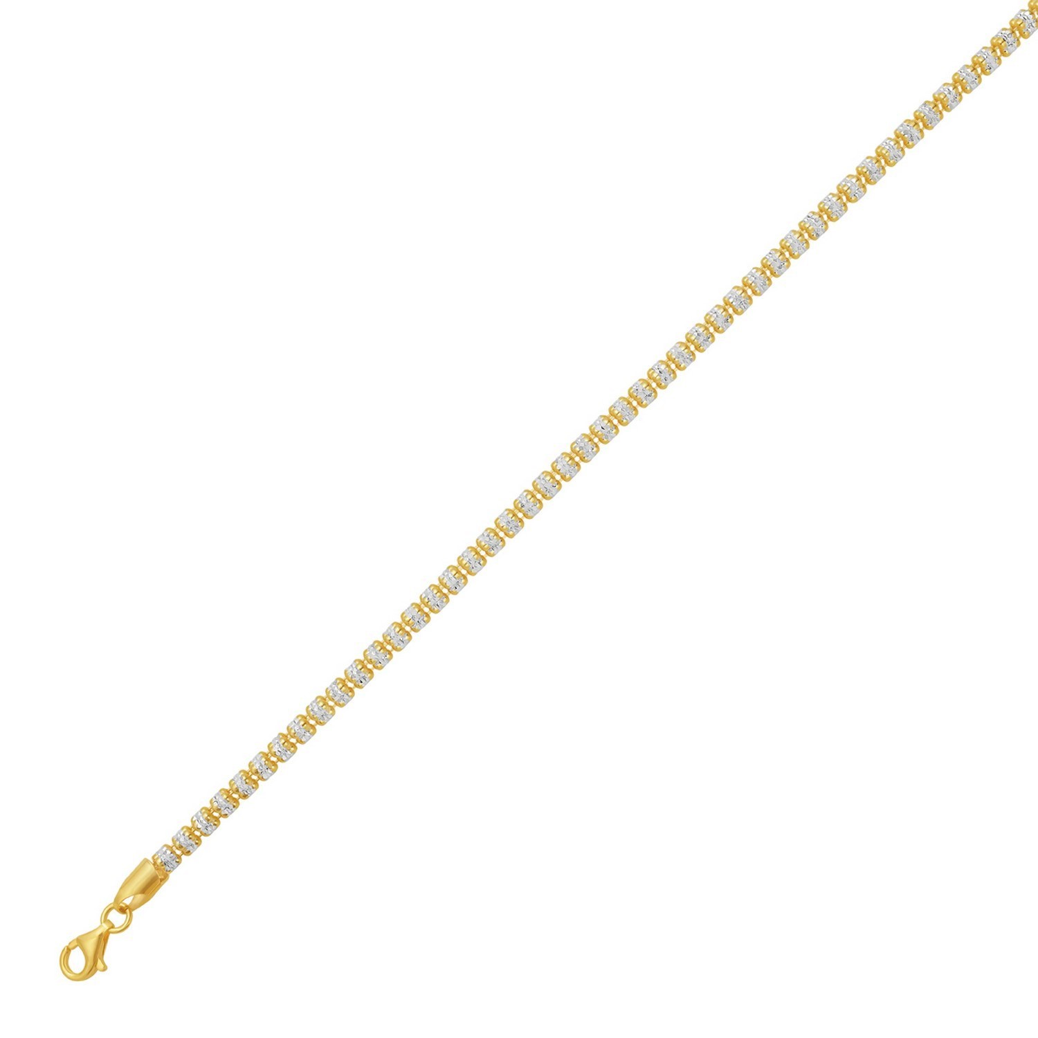 Ice Barrel Chain, Gold Plated Sterling Silver, Sizes 16-22, 3.80 mm, Sparkle