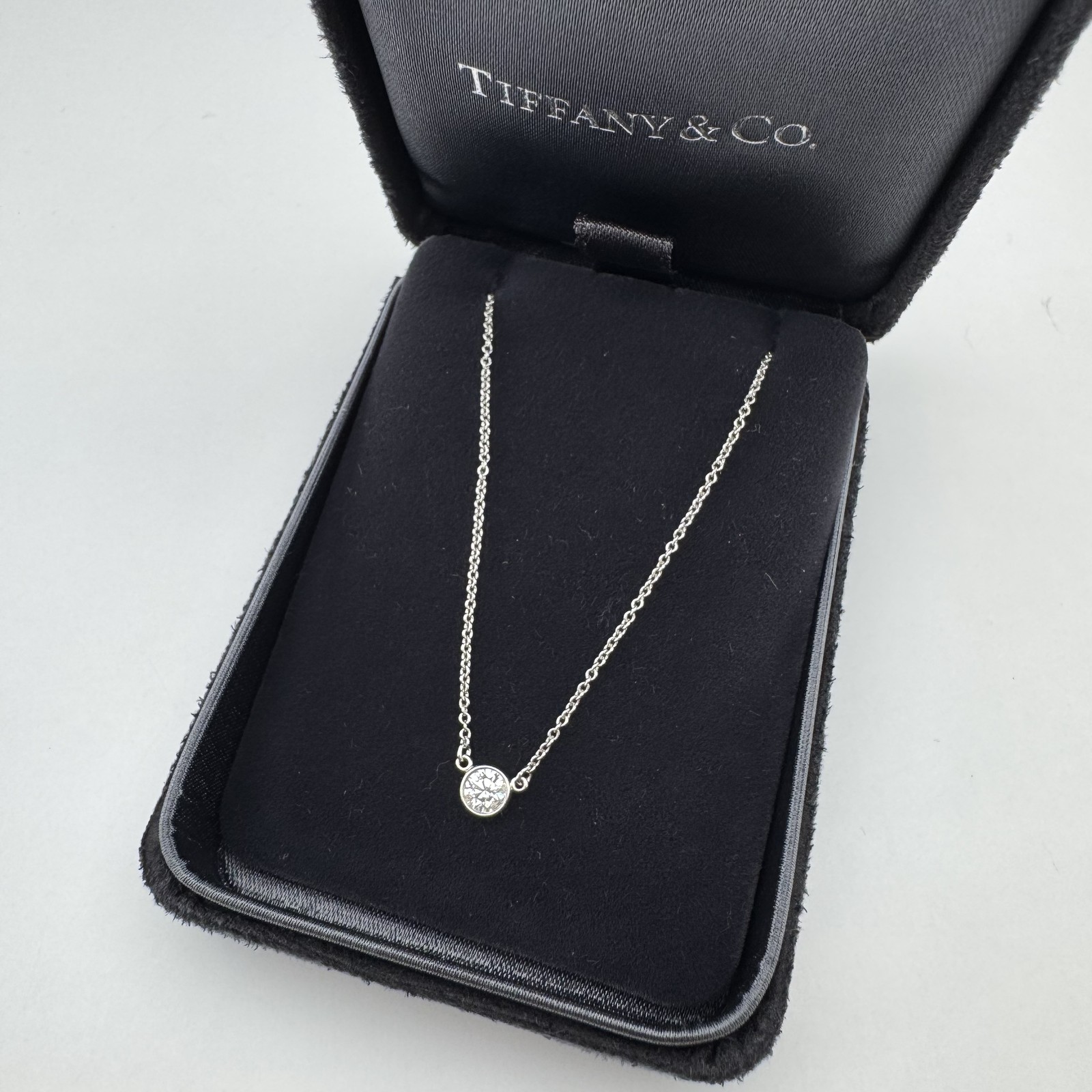 Tiffany&Co Elsa Peretti Solitaire Diamond Necklace 950 Platinum (35008314)