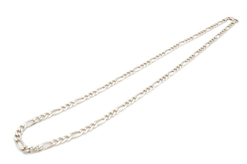 Sterling Silver 925 Figaro Link Necklace 24″ Italy 5.5mm