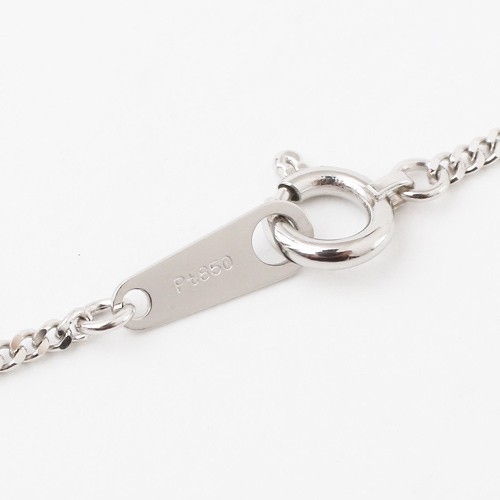 Pt850 Solid Platinum 4.3g 1.2mm 2-Sided Curb Link Chain Necklace 23.5″ MIJapan