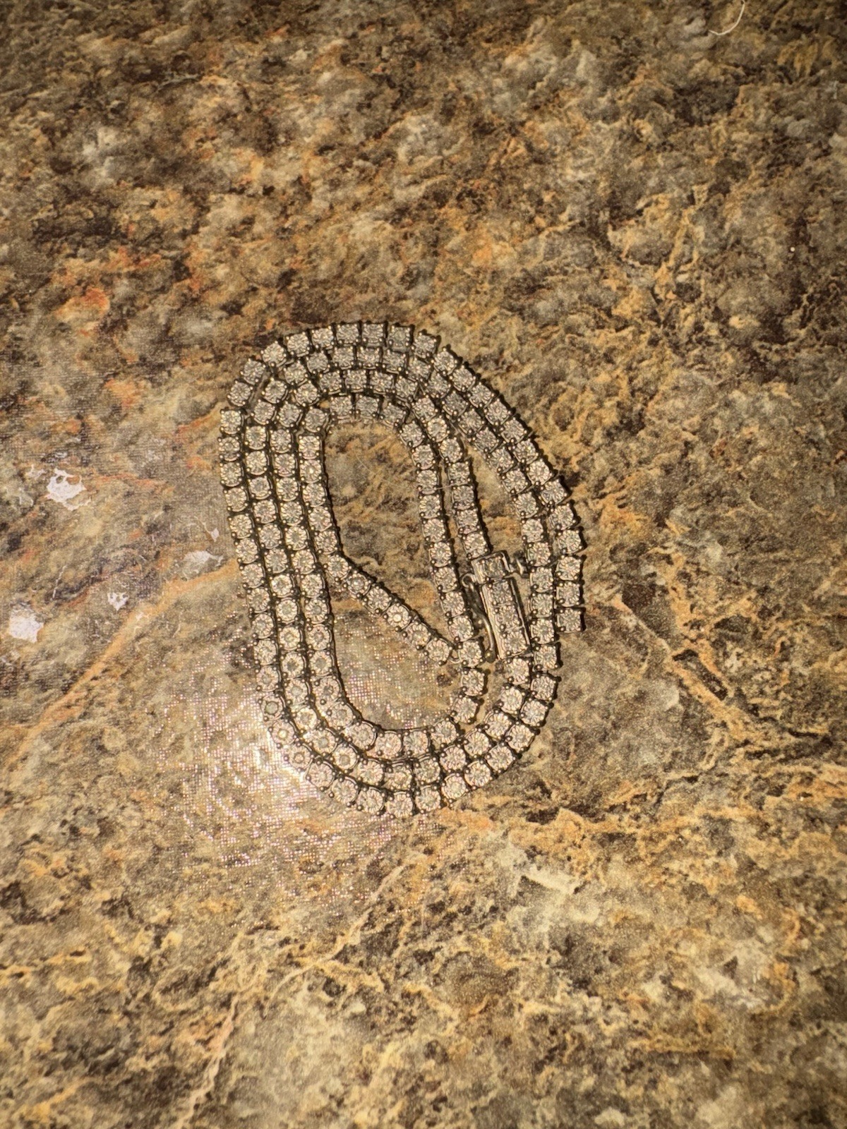 Natural Diamond Tennis Chain 1.2ct Sterling Silver
