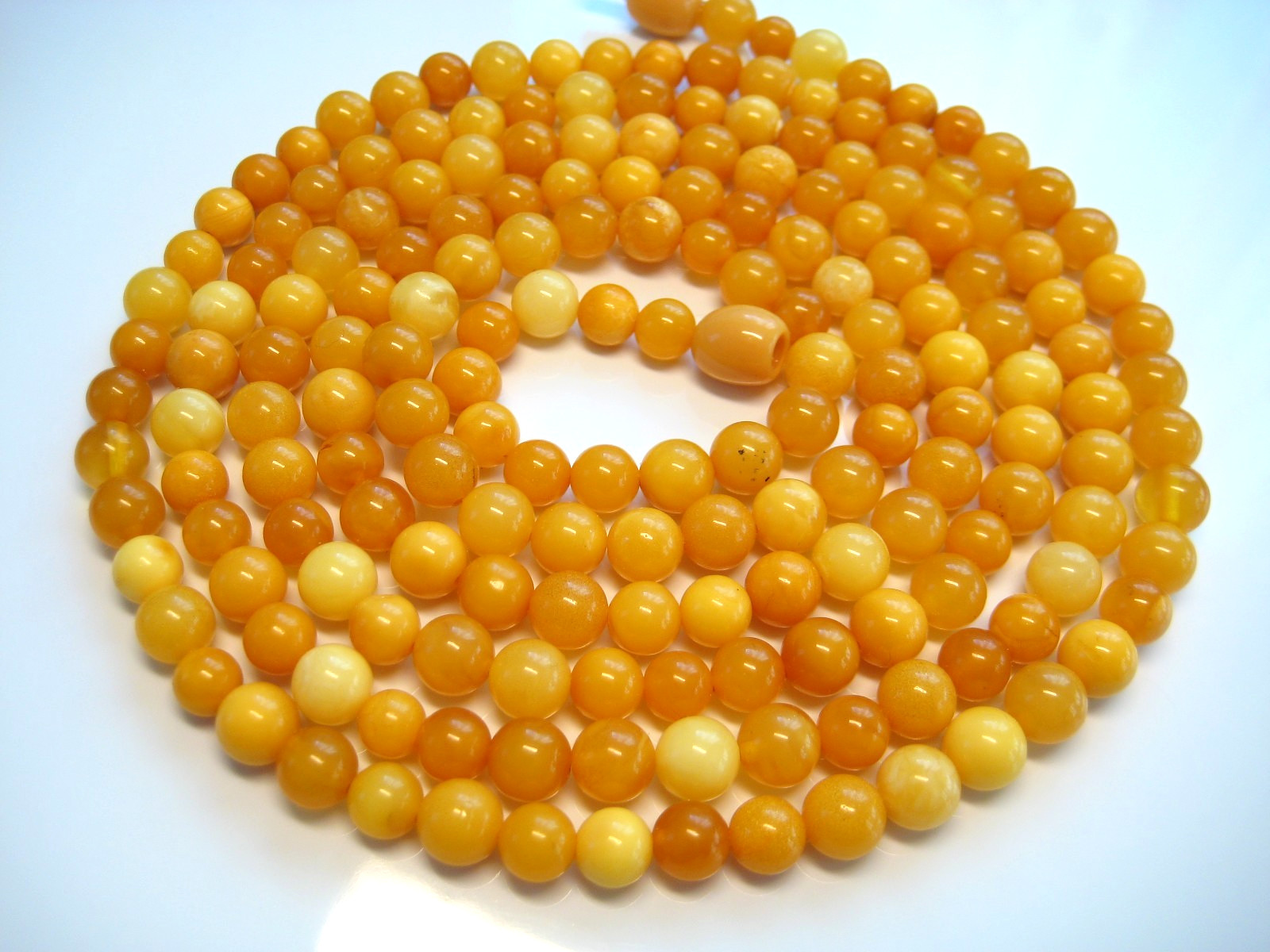 Genuine Round Butterscotch Amber Baltic Amber Necklace 41 inches 185 Beads !!!