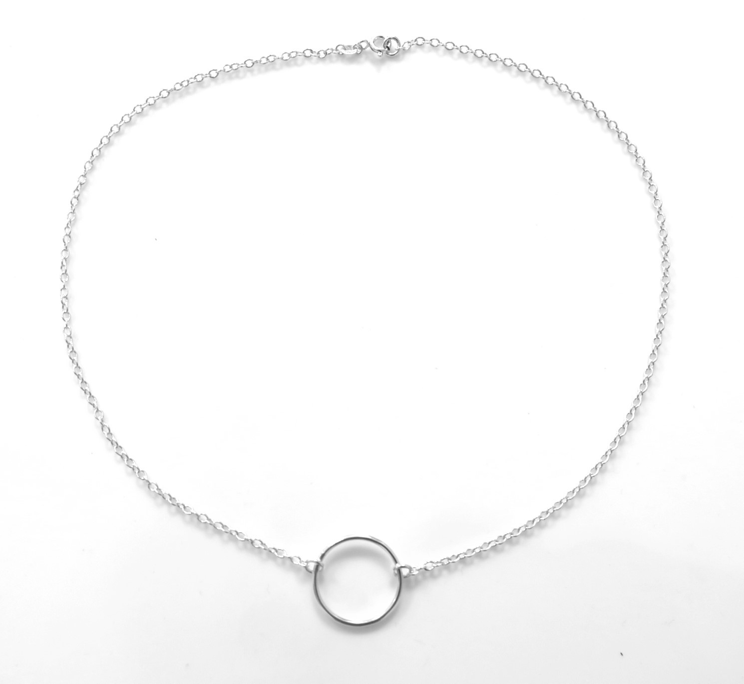 20mm Sterling Silver Karma Necklace Eternity Infinity Circle Ring Chain Handmade
