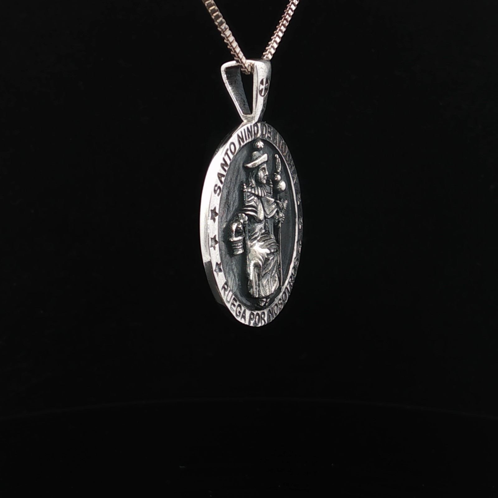 Sterling Silver Santos Nino De Atocha (Holy Infant of Atocha) Necklace