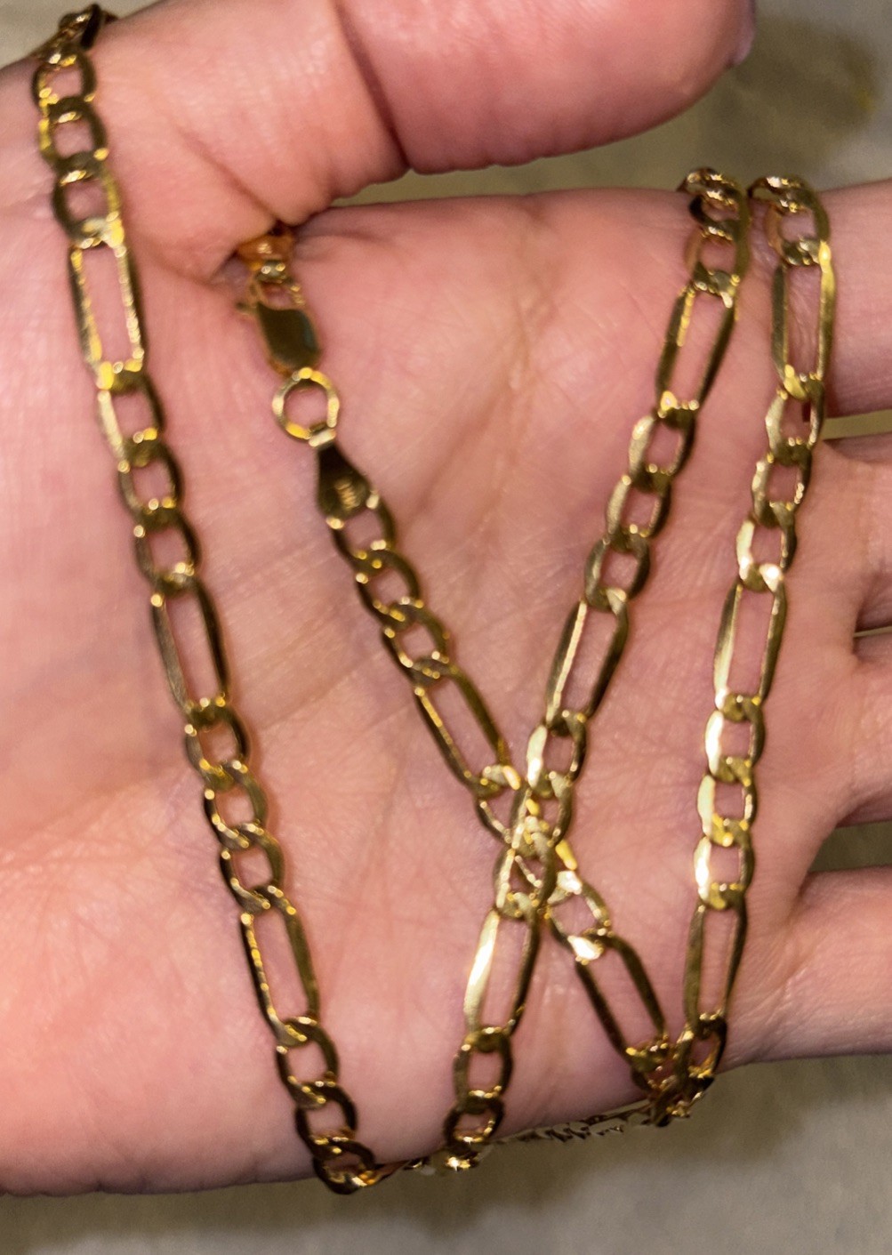 14K Figaro Link Chain 26″ Yellow Gold