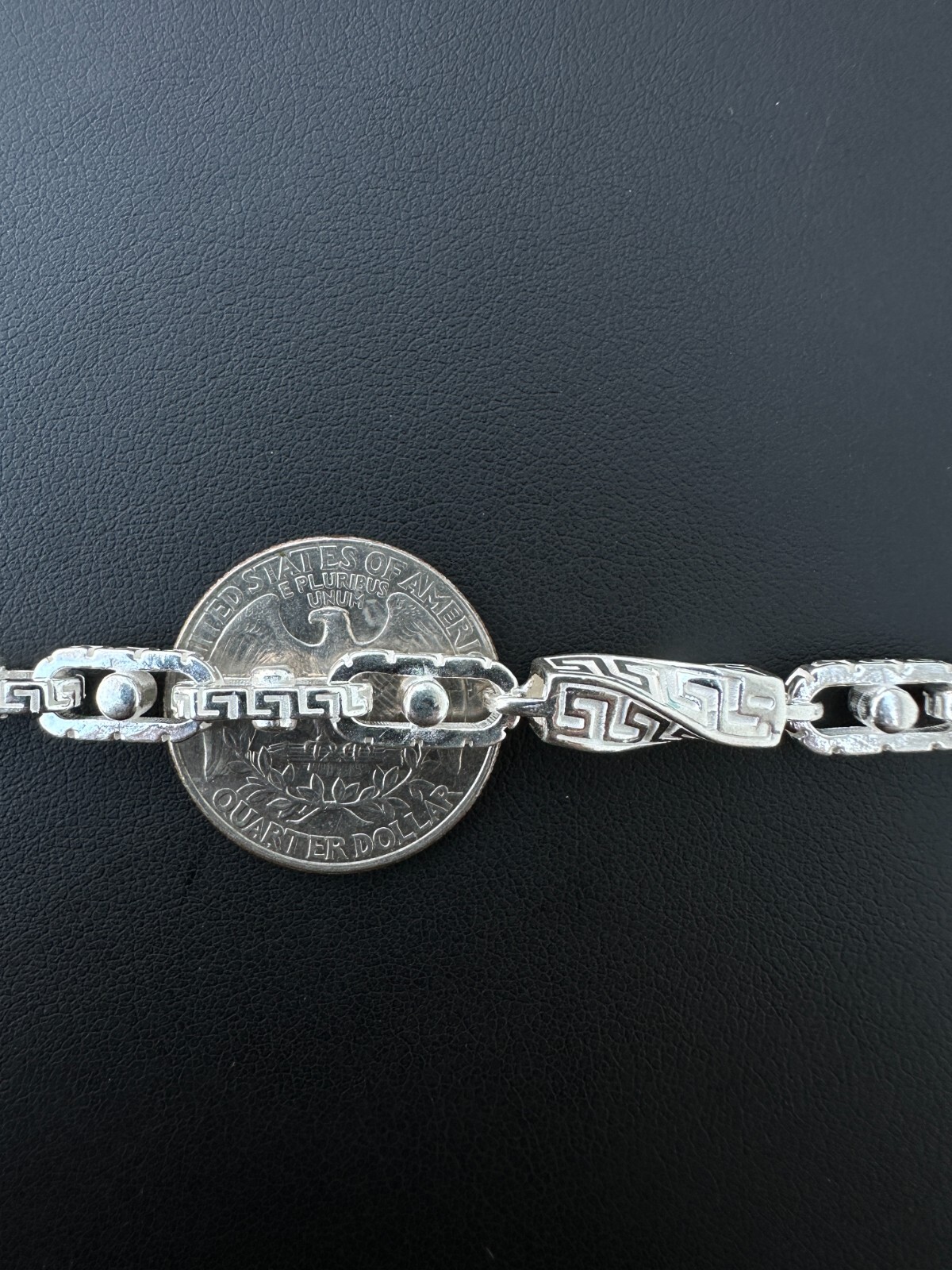 925 Sterling Silver Custom Greek Key Hermes Rolo Link Chain Necklace Bracelet