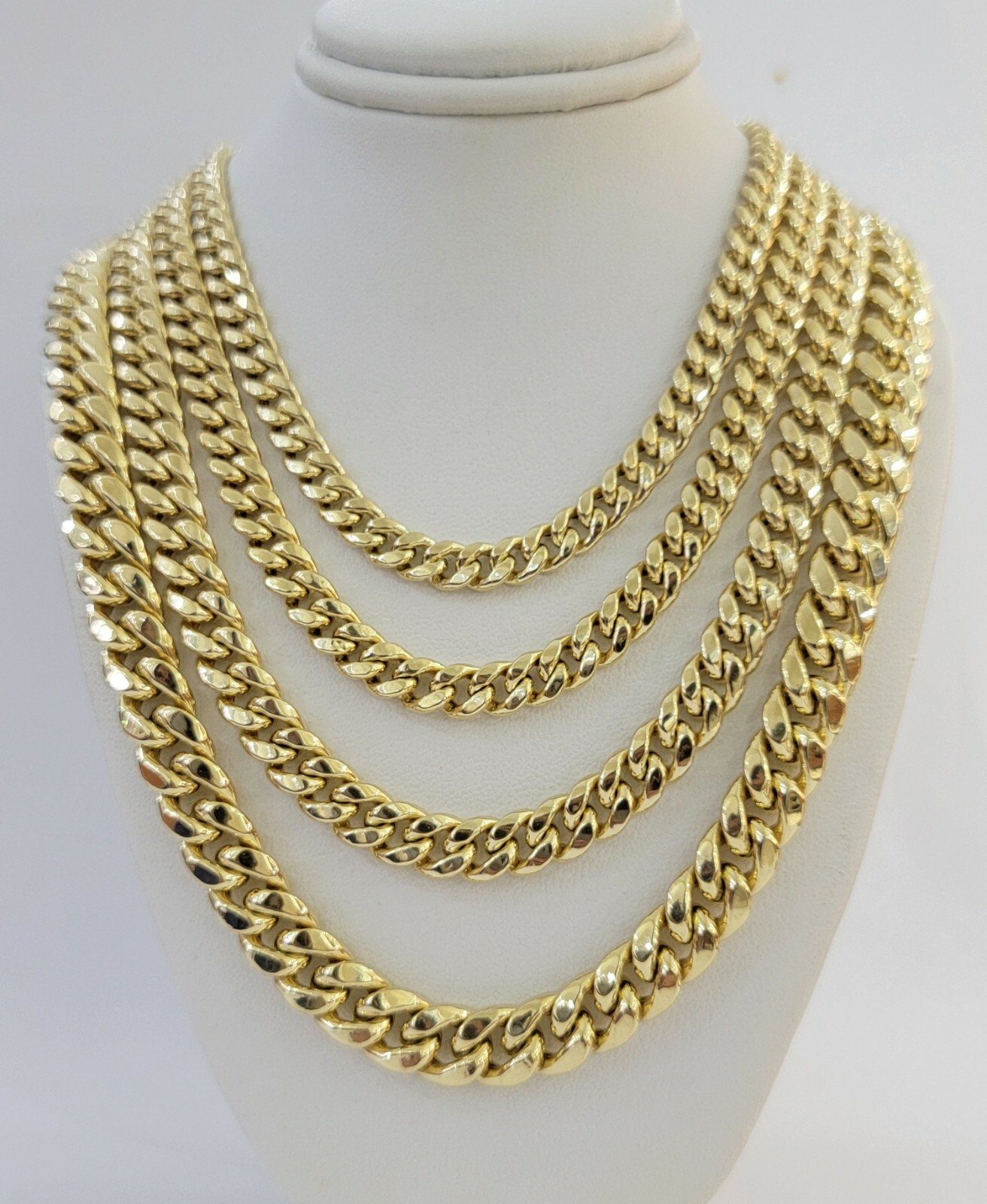 14k Yellow Gold chain Miami Cuban Link Necklace 6mm-9mm 18″-30″ Real Gold Sale
