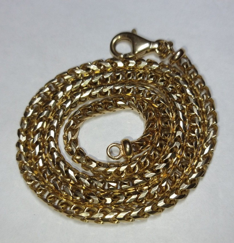 Solid 14k gold 3.4mm diamond-cut Italian franco chain 23.25 grams – 18″
