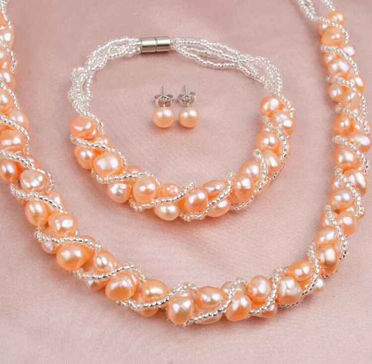 ASHIQI Real Natural Freshwater Pearl Handmade Jewelry