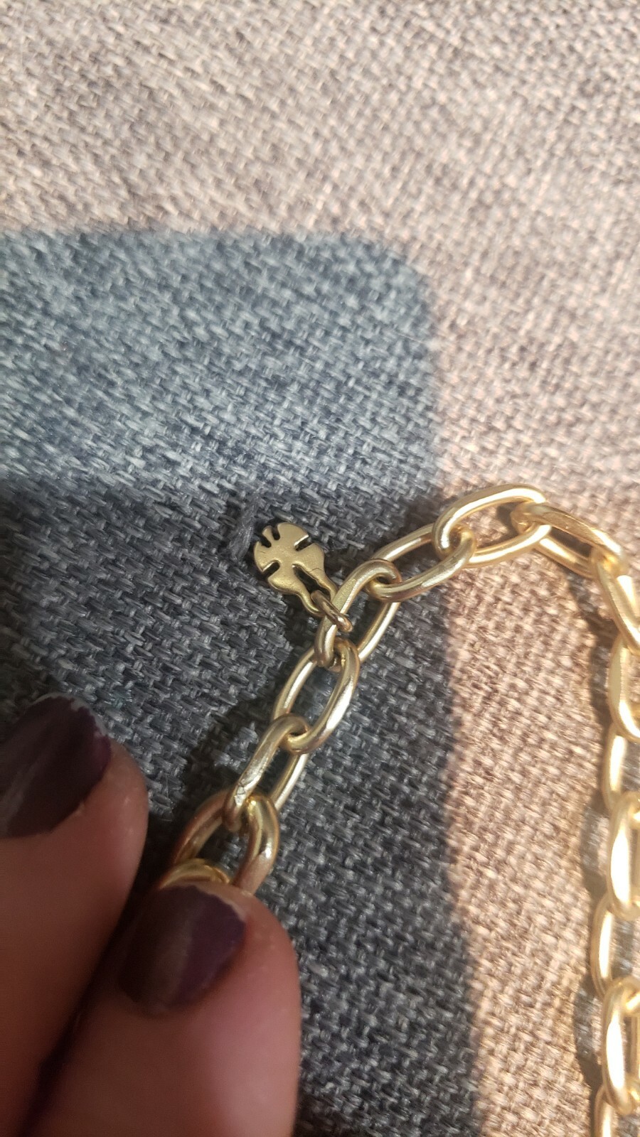 RARE Lucky Brand paper clip Necklace with black clasp