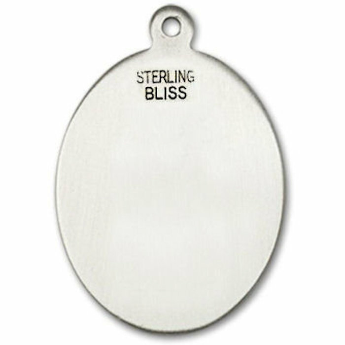St. James the Greater Medal 3/4″ Sterling Silver, 18″ Rhodium Plate Clasp Chain