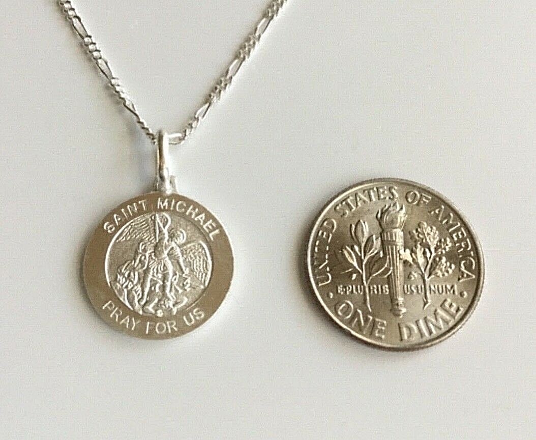 925 STERLING SILVER S.MICHAEL NECKLACE 20″/CADENA DE SAN MIGUEL EN PLATA – 15mm